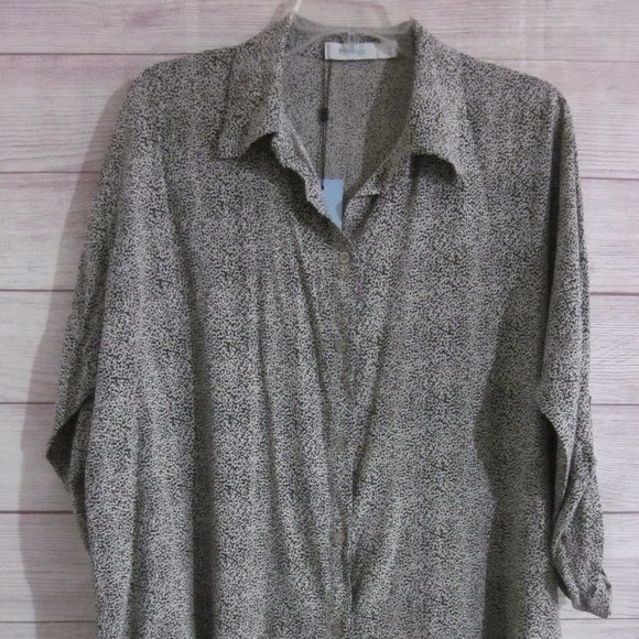 Blue Vanilla Shirt Womens M/L UK Size M US Animal Print Button Up Sleeve - Picture 1 of 6